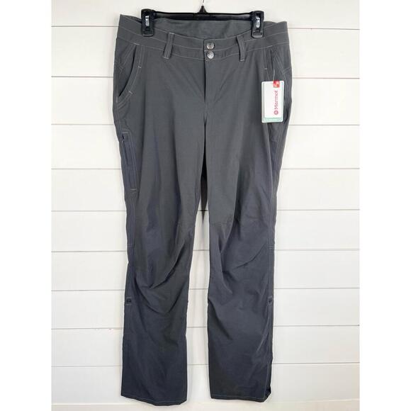 Marmot Kodachrome Gray Belt Loops Front Pockets Womens Pants Size 10 Dark Steel - Picture 2 of 13
